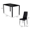 Tangkula 5 PCS Kitchen Dining Table Set Breakfast Furniture w/ Glass Top  Padded Chair - 3 of 4