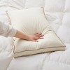 Peace Nest 2 Pack 100% Organic Cotton Gusseted Down Feather Bed Pillows, Pillow-in-a-pillow Design - 4 of 4