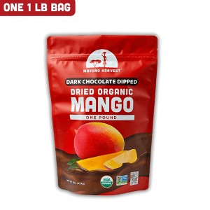 Mavuno Harvest Organic Dried Mango Dipped in Dark Chocolate Fruit Snacks, All Natural Vegan Treat, Bursting with Flavor - 1 LB Bag - 1 of 4