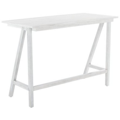 Asymmetrical Whitewashed Mahogany Desk with Drawer