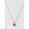 Slickblue Women's Necklace, Gold Link Chain with Red Marble Heart Pendant, Romantic and Trendy Style, 17" - 2 of 2