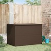 Outdoor Storage Box Brown PE Rattan, Powder-Coated Steel Large - 2 of 4