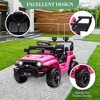 12V Ride on Truck Car with Parent Remote Control, 4-Wheel  Electric Vehicle Toy with Lights & Spring Suspension & Safety Belts,Ride on Car for Age 3+ - 4 of 4