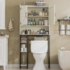 Over The Toilet Storage Cabinet with Barn Doors & Toilet Paper Holder Stand, Space-Saving Toilet Rack - 3 of 4