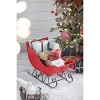 Gulches 25x13.5x17.5"H Iron Red/Black Medium Sleigh, Distressed Christmas Holiday Decor - 2 of 4