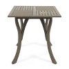 Okak 31.5" Outdoor Dining Table Side Tables with Acacia Wood Frame Portable Patio End Table Outdoor&Indoor for Garden Balcony Yard, Gray - 4 of 4