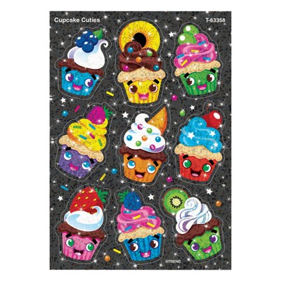 Trend Cupcake Cuties Sparkle Stickers, 18 Count (Pack of 6)