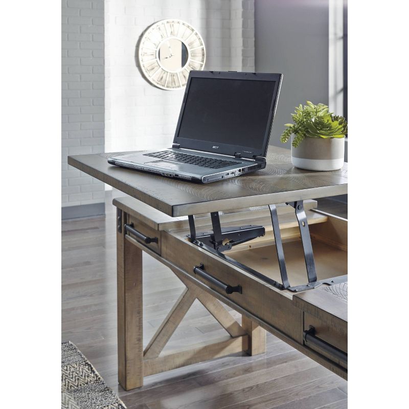 Aldwin Home Office Lift Top Writing and Computer Desk Black/Gray - Signature Design by Ashley, 5 of 10