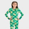 Girls' Pokemon Pikachu 2pc Plaid Pajama Set - Green - image 3 of 4