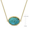 EVERLY JEWELRY | Yellow Plated Sterling Silver 8 1/5ct TGW Oval Composite Light Blue Turquoise Necklace, 18 inc + 2 inc - 2 of 4
