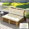 Outsunny 2 Seater Pallet Cushions Outdoor 3.9 in. Thick Replacement Cushions with Tufted Design for Garden, Patio - 3 of 4
