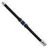 Chisel Stainless Steel Black and Blue IP-plated Black Leather and Rubber 8.5" Bracelet - 3 of 4