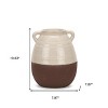 HomeRoots 11" Brown And Cream Ceramic Amphora Table Vase - 3 of 4
