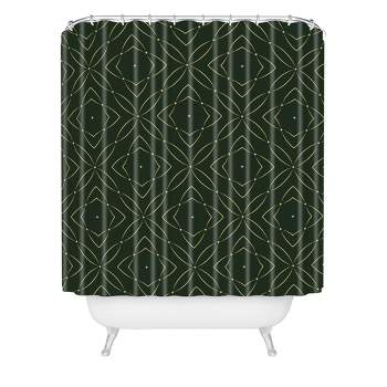 Vintage Pattern Shower Curtain Green - Deny Designs