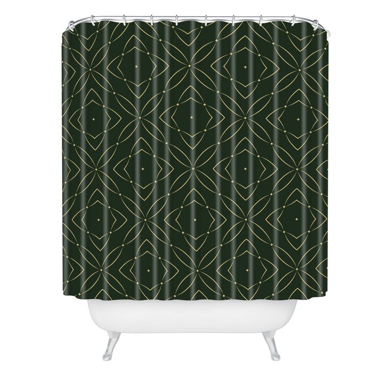 Vintage Pattern Shower Curtain Green - Deny Designs, 1 of 6