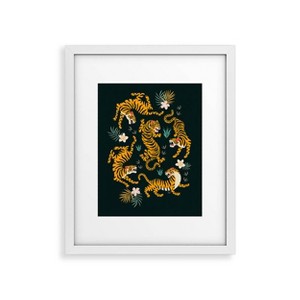 Deny Designs 11"x14" ThirtyOne Illustrations Tiger All Around White Framed Canvas Wall Art : Modern Style, MDF Composite Frame, Offset Print - 1 of 4