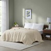 100% Cotton Solid Basket Weave Construction Bed Blanket, Knit Textile Lightweight Breathable Bedspread for Year-Round Use - 2 of 4