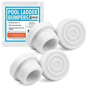 Impresa [4 Pack] Pool Ladder Bumpers to Protect Pool Liner - White Rubber Plug - 1.8” Inner Diameter - 1 of 4
