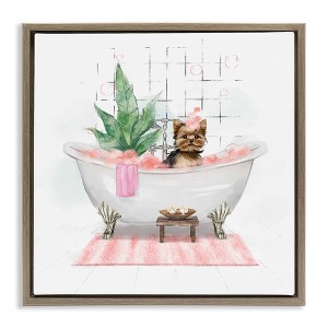 Stupell Industries Chic Yorkie Dog in Bubble Bath, 18" x 18" - 1 of 4