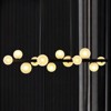 Rennnsan Zorran 44" W 12 - Light Liner Bubble Frosted Glass Mid-Century Modern Dimmable Kitchen Island Pendant in Black - 2 of 4