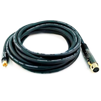 Monoprice 15ft Premier Series XLR Female to RCA Male Cable, 16AWG (Gold Plated)