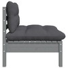 vidaXL Patio Middle Sofa - Comfortable Garden Lounge Furniture with Anthracite Cushions - Durable & Sturdy Solid Pinewood Construction - Gray - 3 of 4