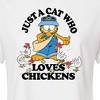 Women's - Garfield - Just A Cat Who Loves Chickens Cropped Graphic T-Shirt - 2 of 4