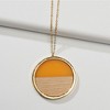 Enamel and Wood Circle Necklace Zinc Alloy - 3 of 3