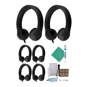Hamilton Buhl Flex Stereo Foam Headphones (Black, 6-Pack) and Accessory Kit - 1 of 3