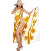 LA LEELA Women's Summer Beach Bikini Wraps Swimwear Cover up Wrap Skirt Bathing suit Swimsuit Sarong Coverups for Women One Size White, Leaf - 2 of 4