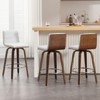 Bekrvio 26" Counter Height Bar Stools - PU Leather Swivel, L Shape Back, Upholstered, Mid-Century Modern Chairs for Kitchen Counter Island - 3 of 4