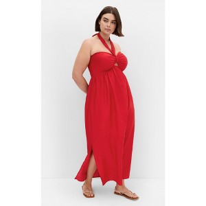Women's Plus Size Serene Peta Maxi Dress - cherry red | CITY CHIC - 1 of 4