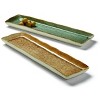 tagltd Brown Reactive Glaze Stoneware Snack Serving Platter 14L inches Dishwasher Safe - 2 of 3