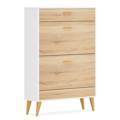 Tribesigns Modern Shoe Storage Cabinet With 2 Flip Doors And Drawer ...