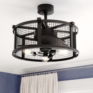 VAXCEL Humboldt Industrial Ceiling Fan with LED Light Kit and Remote - 1 of 4