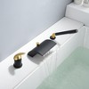 SUMERAIN Roman Bathtub Faucet 3 Hole Deck Mount High Flow Waterfall Tub Filler Black and Gold Finish - 4 of 4