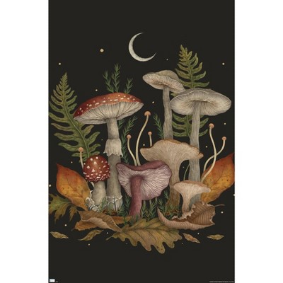 Trends International Episodic Drawing - Autumn Mushrooms Framed Wall ...