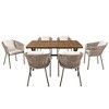 CAVINAS 7 Pieces Patio Outdoor Seating Sets, with Dining Table and Chairs, Acacia Wood Tabletop, for for Garden, Balcony, Beige - 4 of 4