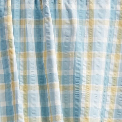 Pastel Plaid Cotton Light-Filtering Rod Pocket Curtains