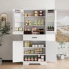 Tall Wooden Pantry Cabinet with a Drawer,White Kitchen Storage Cabinet, Adjustable Shelves,Door Shelves,Large Narrow Bathroom Cabinet for Dining Room - 2 of 4