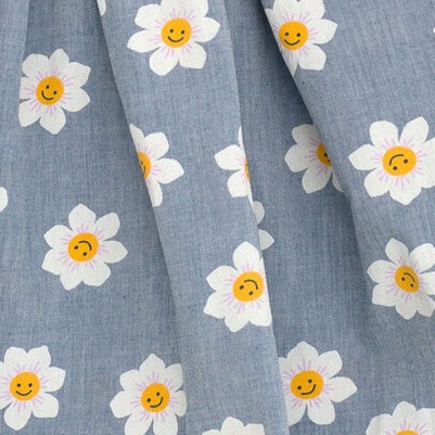light blue, daisies