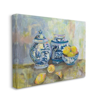 Stupell Industries Lemons and Pottery Yellow Blue Classical Painting