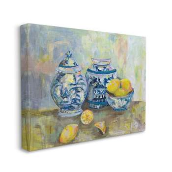 Stupell Industries Lemons and Pottery Yellow Blue Classical Painting