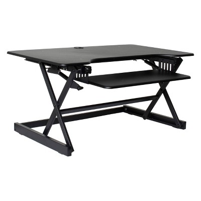 40" Height Adjustable Sit To Standing Desk Riser Black - Rocelco