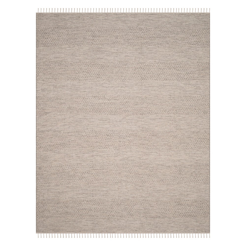 9'x12' Stripe Woven Area Rug Ivory/Steel Gray - Safavieh