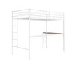 Sapphtopaz Twin Size Metal Loft Bed with 2 Shelves Loft Bed Frame with Guardrail & ladder,Space-Saving Loft Bed with Desk for Teen&Adults - 4 of 4