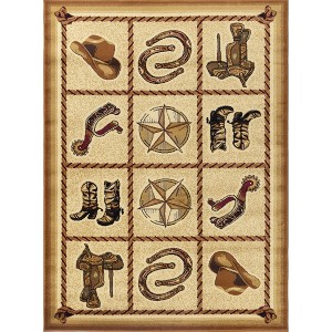 Vynxaria Tribes Southwest Area Rug - 2ft x 3ft Beige Frontier-Inspired Accent Rug - 1 of 4