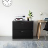 Basicwise 30" Wooden Lateral File Cabinet with Two Spacious Drawers, One Lockable - Suitable for Home Office, Offering Ample Space - 3 of 4