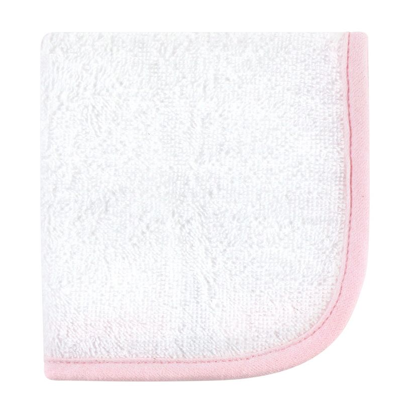 Hudson Baby Infant Girl Cotton Hooded Towel and Washcloth 2pc Set, Pink Safari, One Size, 3 of 5