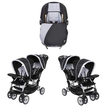 Baby Trend Infant Car Seat & Base w/ 2 Seat Double Stroller (2 Pack)